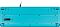 Фото-3 Клавиатура из комплекта A4Tech F1010 Blue, вид сверху: чёрные клавиши с русско-английской раскладкой и голубая нижняя панель корпуса; фото помогает оценить раскладку и цвет основания клавиатуры.