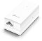 Фото-3 PoE инжектор TP-Link PoE2412G, крупный план: два порта RJ45 LAN и PoE и светодиодный индикатор на торце; помогает правильно подключить вход сети и выход PoE.