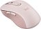 Фото-2 Беспроводная мышь Logitech M650 L, розовая, вид сверху слева под углом; показаны колесо SmartWheel, две боковые кнопки и волнистая текстура боковой панели. Изображение для карточки товара, чтобы показать форму корпуса и боковые органы управления.