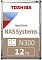 Фото-1 Жёсткий диск Toshiba N300 HDWG51CUZSVA: фронтальный вид на этикетку NAS Systems N300 с отметкой 12TB, бежево‑белая наклейка и логотип Toshiba. На белом фоне &mdash; для идентификации серии и объёма.