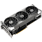Фото-3 Видеокарта ASUS GeForce RTX 5060 TUF Gaming, вид спереди под углом со стороны интерфейсной планки; видны три вентилятора, двухслотовая планка вывода и массивный кожух, цвет графитовый и чёрный; такой ракурс помогает оценить толщину корпуса и компоновку выходов в карточке товара.