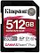 Фото-1 Карта памяти SDXC Kingston Canvas React Plus SDR2V6/512GB &mdash; фронтальный вид SD-карты; чёрный корпус, бело-красная наклейка &laquo;512GB&raquo;, обозначения UHS-II/V60 и &laquo;280 MB/s&raquo;; на белом фоне, демонстрирует маркировку серии и объёма для выбора карты на странице товара.