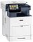Фото-3 МФУ Xerox VersaLink B605, вид спереди под углом с другой стороны; видны боковые вентиляционные прорези на корпусе, тёмно-синий верхний модуль и сенсорный экран на выносе; на белом фоне для карточки товара, чтобы показать боковые элементы и компоновку панели.