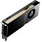 Фото-3 Видеокарта NVIDIA Quadro RTX 5000 Ada, вид спереди слева под углом; на фото интерфейсная планка и корпус; четыре DisplayPort на металлической планке, вентиляционная решётка и круглый вентилятор справа.