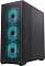 Фото-3 Корпус Formula Air Power G5 Plus, чёрный: ракурс спереди-справа; передняя сетка с тремя вентиляторами с подсветкой и глухая боковая стенка, видны ножки корпуса; важно для оценки корпуса без прозрачной стороны.