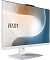 Фото-5 Моноблок MSI Modern AM242P, вид спереди слева под углом. На фото видны тонкие рамки экрана, верхний модуль камеры и серебристая подставка, белый корпус. Для карточки товара этот ракурс показывает внешний вид моноблока в перспективе.