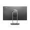 Фото-5 Моноблок Lenovo Yoga 32ILL10 F0HX001FRU, вид сзади по центру. На фото видна гладкая задняя панель с логотипом Lenovo, центральный круглый узел YOGA, овальная металлическая опора и ряд портов на переднем крае основания. Серо-графитовый цвет и задний вид важны для карточки товара, чтобы показать тыльный дизайн и расположение интерфейсов в базе.