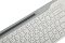 Фото-4 Клавиатура A4Tech FBK25 White, крупный план верхнего ряда и центральной подставки. Серебристая текстурная вставка, длинный паз над клавишами и функциональные клавиши с мультимедийными значками. Подходит для страницы товара, потому что показывает верхнюю панель и дополнительные обозначения на F-ряду.