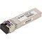 Фото-2 Трансивер SNR SNR-SFP-W53-3-LC, общий вид под углом с заглушкой: серебристый SFP-модуль с чёрной защитной крышкой, фиолетовой защёлкой и боковой штрихкод-наклейкой, на белом фоне для карточки товара и показа комплектации разъёма.