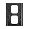 Фото-4 Монтажный комплект ExeGate HD‑2T3P‑NF, фронтальный вид: чёрная металлическая пластина с боковыми фланцами, двумя прямоугольными вырезами и продолговатыми пазами под крепёж; используется при монтаже диска в корзину/отсек.