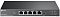 Фото-1 Коммутатор TP-Link TL-SG105PP-M2, прямой фронтальный вид на чёрный металлический корпус; видны пять портов RJ45 на передней панели, подписи индикаторов слева и маркировка PoE над портами; фото показывает портовую конфигурацию и лицевую сторону устройства для страницы товара.