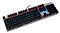 Фото-5 Механическая клавиатура Oklick 970G Dark Knight, вид сверху справа под углом. Чёрные клавиши, серебристая верхняя панель, RGB-подсветка под клавишами и цифровой блок справа, кабель выведен из верхней части корпуса. Ракурс помогает рассмотреть форму и подсветку для карточки товара.