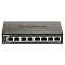 Фото-3 Коммутатор D-Link DGS-1100-08V2, фронтальный вид. На фото чёрный металлический корпус, 8 сетевых портов RJ-45, индикатор питания слева и подписи Link/Act, 1000M, 10/100M на лицевой панели. Изображение акцентирует расположение портов для выбора модели в карточке товара.