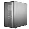 Фото-3 Корпус Cooler Master MasterBox NR400, вид спереди-сбоку, сетчатая фронтальная панель и сплошная боковая крышка без окна, чёрный, для сравнения внешнего вида корпуса со стороны глухой боковины.