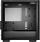 Фото-9 Корпус ПК DeepCool Macube 110 (white), вид изнутри: лоток материнской платы с большим вырезом, продольные окна для кабелей и фиксатор/планка внутри, чёрное шасси; фото важно для оценки компоновки и прокладки проводов.