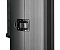 Фото-11 Напольный проекционный экран Cactus FloorExpert CS-PSFLE-160X120, крупный план защёлки на корпусе, металлическая скоба и ребристая текстура чёрной панели