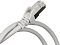Фото-3 Патч-корд Lanmaster FTP Cat 5e TWT-45-45-1.0-S-GY, серый, 1 м &mdash; крупный план одного экранированного коннектора RJ45; видны металлический кожух, прозрачный носик штекера и литой серый колпачок с разгрузкой изгиба. Фото показывает конструкцию разъёма для страницы товара.