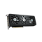 Фото-3 Видеокарта Gigabyte GeForce RTX 5060 Ti Eagle Max OC 8GB, вид спереди под углом. На фото три вентилятора, длинный чёрный кожух и металлическая интерфейсная планка. Полезно для карточки товара, чтобы показать диагональный ракурс лицевой части.
