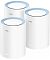Фото-1 Mesh-система Cudy M1200 (3-pack), три белых цилиндрических узла на белом фоне, вид спереди; верхняя перфорация с голубым кольцом и V‑образные индикаторы — показывает количество узлов в наборе.