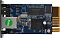 Фото-2 SNMP‑карта Ippon SNMP NA 2069980: вид сверху — синяя PCB с крупными микросхемами, кварцевым резонатором и контактным разъёмом для установки в слот; важно для понимания компоновки платы и ориентации при монтаже.