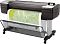 Фото-2 Широкоформатный плоттер HP DesignJet T1700, общий вид на стойке; в тракте печати расположен рулонный отпечаток карты, снизу приёмная корзина‑сетка, стойка на колёсах, справа небольшой дисплей; корпус тёмно‑серый/чёрный — показывает работу с рулоном и напольную установку в карточке товара.