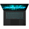 Фото-3 Игровой ноутбук Gigabyte Gaming A16 GA65H, вид сверху на рабочую панель; на фото видны клавиатура без цифрового блока с бирюзовой подсветкой, кнопка питания над клавиатурой и большой тачпад с декоративными линиями, тёмно-серый корпус важен для обзора элементов управления на странице товара