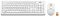 Фото-3 Комплект клавиатура и мышь A4Tech FG1012 White — вид сверху с комплектацией: клавиатура, мышь и отдельный USB-ресивер; важно для подтверждения состава и типа подключения набора в карточке товара.