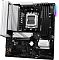 Фото-6 Материнская плата ASRock B850M Pro RS, вид под углом: видны радиаторы PR3 и BLAZING M.2, слот PCIe, 24‑пиновый разъём питания и разъёмы SATA на правом краю; помогает понять расположение подключений и слотов при сборке.