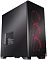 Фото-3 Настольный компьютер iRU Tactio 510B7GP, вид спереди слева; на фото чёрный корпус с глухой боковой стенкой, боковой вентиляционной решёткой и тремя вентиляторами с красной подсветкой за фронтальной сеткой; изображение показывает фронтальную панель корпуса для страницы товара.