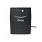 Фото-3 ИБП Powerman Back Pro 1500 6117061, фронтальный вид; чёрная лицевая панель с кнопкой питания, тремя индикаторами и рельефными вертикальными вставками в нижней части; изображение показывает компоновку лицевой стороны модели.