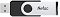 Фото-2 USB-накопитель Netac U505 16 ГБ NT03U505N-016G-32BK; накопитель показан сбоку с открытым USB-разъёмом на светлом фоне. Видны черный корпус, серебристая поворотная скоба, круглый шарнир и металлическая петля на торце. Фото важно для страницы, так как показывает положение скобы при открытом разъёме.