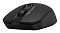 Фото-3 Беспроводная мышь A4Tech Fstyler FG12 Black, вид слева под низким углом; плоский передний край, низкопрофильный корпус, глянцевая центральная вставка и широкое колесо прокрутки; изображение помогает оценить боковой силуэт на странице товара.
