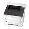 Фото-2 Лазерный принтер Kyocera ECOSYS P2040dn (1102RX3NL0), ракурс сверху спереди; виден выходной лоток с направляющими, справа панель с дисплеем и клавишами, спереди USB‑порт и кнопка питания; корпус белый с чёрными вставками — помогает оценить компоновку верхней части и органов управления.