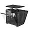 Фото-3 Корпус PCCooler C3 T500 midi tower, чёрный &mdash; разборка со снятыми стеклянными панелями и верхней крышкой; показаны стекло, металлическая рама и верхняя перфорированная панель; помогает понять способ доступа к компонентам и обслуживанию корпуса.