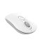 Фото-4 Беспроводная мышь A4Tech Fstyler FG20 White, вид сверху под углом; белый корпус, серое колесо прокрутки, центральная кнопка DPI и вытянутая глянцевая вставка; ракурс показывает расположение органов управления для страницы модели.