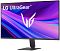 Фото-7 Монитор LG UltraGear 27G411A-B, вид спереди под углом; тонкие рамки, чёрная подставка, на экране заставка UltraGear без нижней плашки; изображение для страницы товара, чтобы оценить внешний вид монитора.