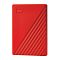 Фото-2 Внешний HDD WD My Passport 2TB WDBYVG0020BRD, вид спереди: красный корпус с диагональными рёбрами на одной половине и логотипом WD; студийное фото для идентификации цвета и дизайна.