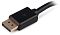 Фото-4 Переходник Buro DisplayPort male to HDMI female BU-HDMI-F-DP-M, крупный план штекера DisplayPort; на фото чёрный литой корпус, значок DisplayPort и золотистый разъём с прямоугольной формой; изображение уточняет конструкцию выходного коннектора для страницы товара.