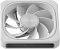 Фото-4 Корпусный вентилятор Formula Air Fusion 1 WH Reverse ARGB 120 мм, 4-pin &mdash; фронтальный вид без свечения; белые лопасти, светлый обод по внутренней кромке рамки, снизу тёмная прямоугольная вставка/решётка. Контекст: 3D‑рендер на светлом фоне. Для страницы товара: показывает внешний вид без подсветки версии Reverse.