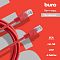 Фото-3 Патч-корд Buro UTP Cat 5e UTP-5E-1.5M-R, красный 1,5 м &mdash; промо-изображение с крупным планом двух коннекторов RJ45 и частью бухты; видны красная оболочка, прозрачные штекеры и маркировка категории на фоне; фото важно для темы страницы, потому что показывает кабель и его цвет в карточке товара.