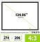 Фото-5 Экран настенно-потолочный CACTUS Wallscreen PSW CS-PSW-206X274, инфографика с диагональю и размерами полотна, указание формата на схеме, чёрная рамка на белом фоне