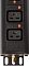 Фото-9 Распределитель питания Powercom PDU-32AV24-18C3-6C9-3P: нижняя часть корпуса, крупный план двух IEC-розеток большего формата с красными фиксаторами, монтажная скоба и резьбовая шпилька/контакт заземления латунного цвета — помогает оценить элементы крепления и заземления для серверной стойки.