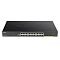 Фото-3 Коммутатор D-Link DGS-1250-28XMP, фронтальный вид: видны 24 RJ45 порта, слева консольный порт, справа 4 SFP+ uplink-порта и светодиодные индикаторы. Это важно для страницы товара, чтобы показать полную лицевую панель без перспективы.