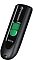 Фото-4 USB‑накопитель Transcend JetFlash 790C, вид под углом: чёрный корпус с центральной глянцевой вставкой, зелёный ползунок и надпись &laquo;64GB&raquo;, отверстие под шнурок на торце; дополняет представление о форме корпуса на странице товара.