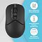 Фото-9 Беспроводная мышь A4Tech Fstyler FG12 Black, инфографика с видом сверху; рядом с мышью указаны 2.4 GHz, расширенное колесо прокрутки и автоматический выбор радиоканала; изображение поясняет основные функции модели на странице товара.