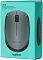 Фото-10 Мышь Logitech M170 беспроводная, серый цвет, упаковка спереди. На фото бирюзовая коробка с изображением мыши спереди, боковым силуэтом справа и маркировкой M170 в верхнем левом углу. Для страницы товара это важно, потому что показывает розничную упаковку и внешний вид модели на коробке.