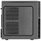 Фото-2 Корпус AeroCool CS-105, вид сбоку, боковая крышка с двумя перфорированными зонами вентиляции, чёрный, для понимания расположения вентиляционных отверстий на боковой панели.