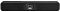 Фото-1 Конференц‑камера Logitech MeetUp 2, вид спереди: длинный чёрный саундбар‑корпус с решёткой, объектив в центральном прямоугольном блоке и логотип logi снизу, сверху точечный индикатор; помогает идентифицировать устройство для переговорной.