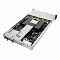 Фото-3 Серверная платформа ASUS RS720-E11 RS24U, вид под углом с открытым корпусом, воздуховоды над платой, ряд вентиляторов с жёлтыми фиксаторами, кабельные жгуты и модули в задней части, корпус серебристый.