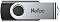 Фото-3 USB-накопитель Netac U505 64GB, вид сбоку на белом фоне; серебристая поворотная крышка с логотипом Netac закрывает разъём, виден круглый шарнир и чёрная основа; изображение важно для понимания вида устройства в закрытом положении.